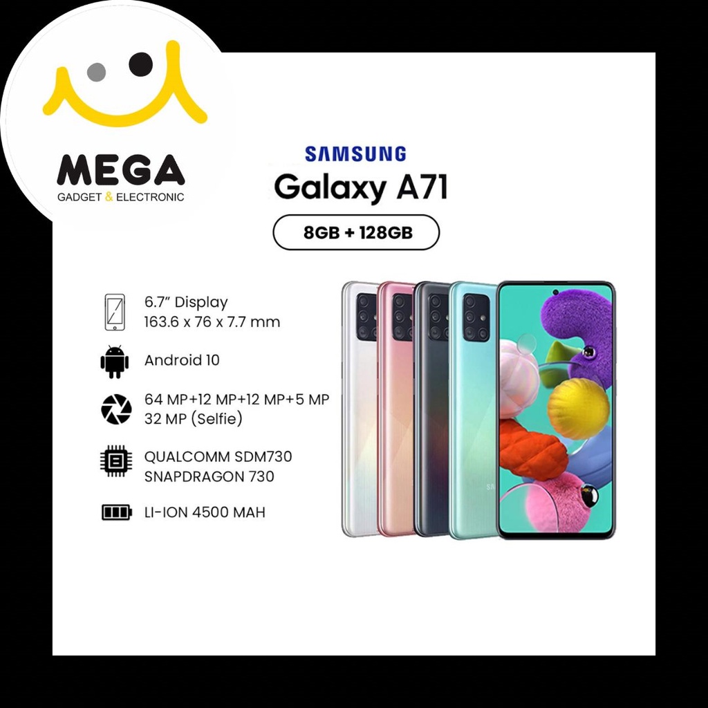 Samsung Galaxy A71 8GB + 128GB Garansi Resmi Samsung