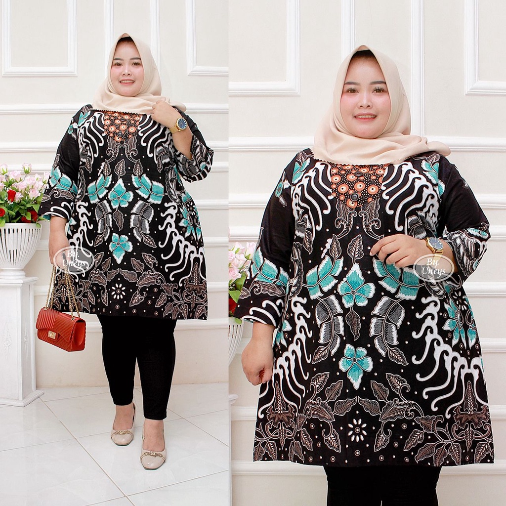 (COD) LD 130-140cm Blouse Batik Super Jumbo 432 Bigsize Baju Atasan Wanita Big Size vol22