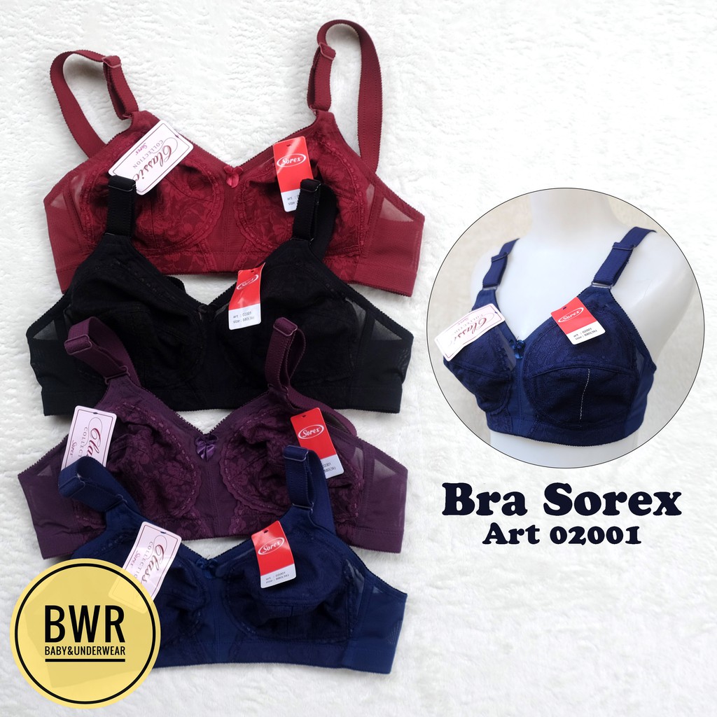 BRA SOREX CLASSIC BESAR TANPA KAWAT 02001 38 40 42 44 46 ( MODEL STRAIT SISTER) BH TALI BESAR | Bwr