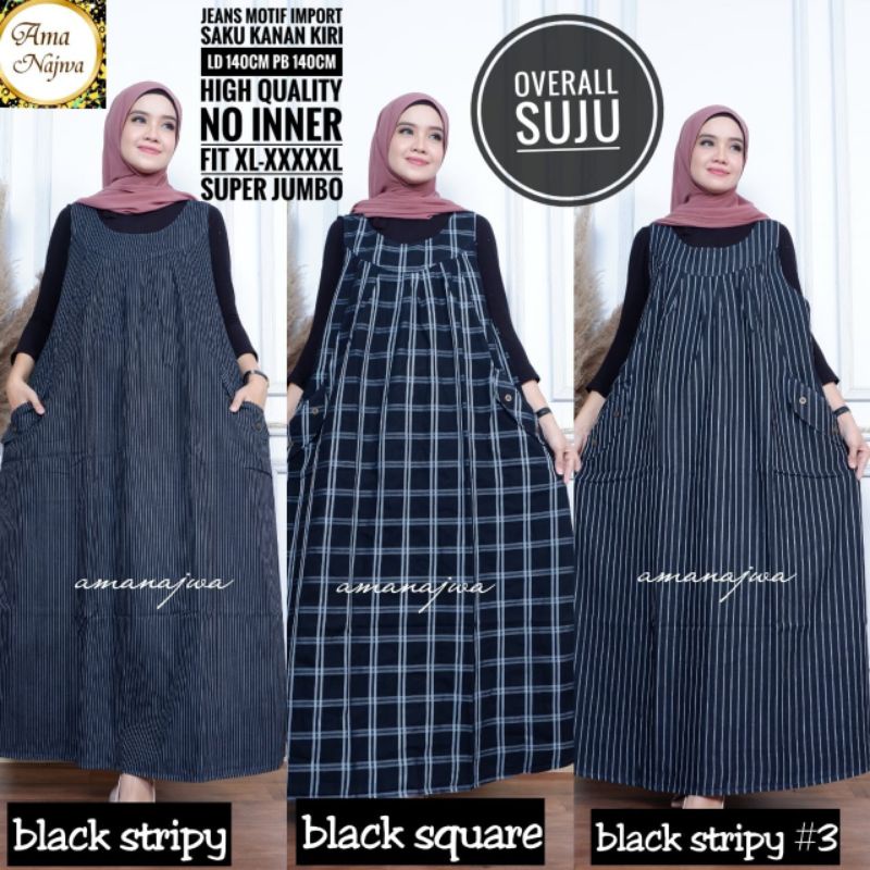 OVERALL SUPER JUMBO PAKAIAN WANITA JEANS // OVERALL WANITA SUPER JUMBO HALUS LEMBUT LD 140 PB 140 MO