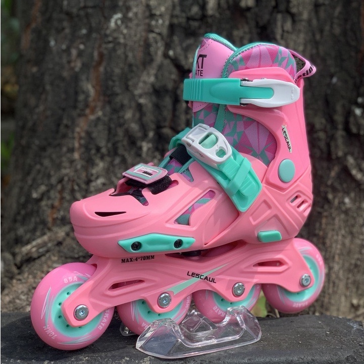 Sepatu Roda Anak Inline Skate Anak Lescaul Pink Bukan Cougar atau Lynx