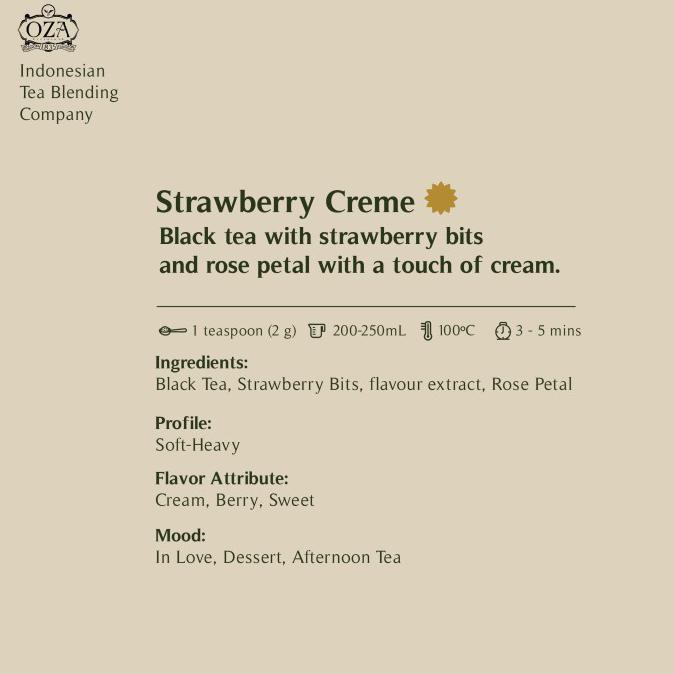 

[[BISA COD]] OZA Tea - Strawberry Créme | Black Tea | 40 gram (20 cups) STOK TERBATAS Kode 1382