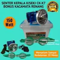 Senter Kepala Selam 150 Watt Kiseki CK-X7/Tahan air Sampai Tekanan 20 Meter dikedalaman