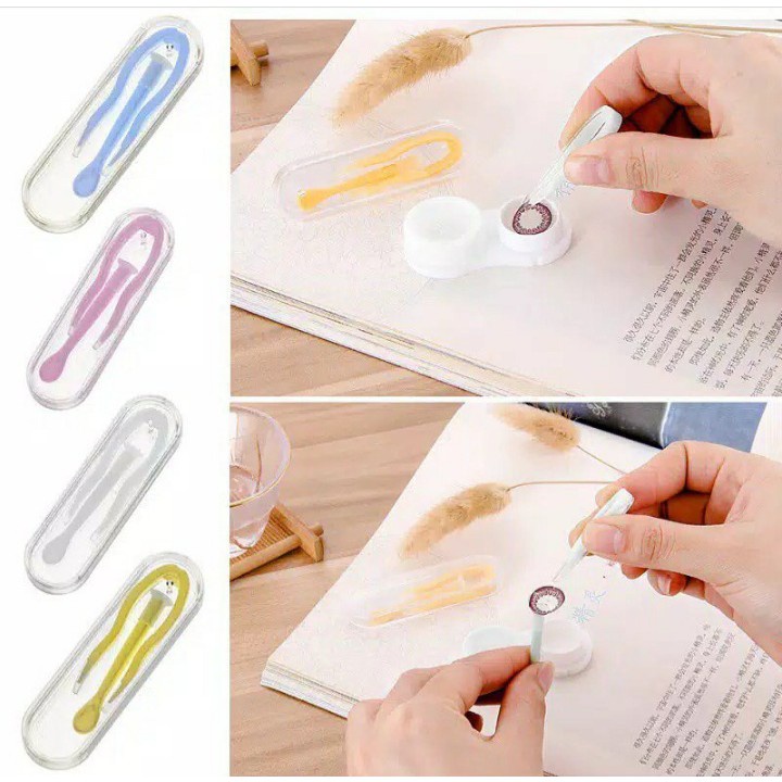 Penjepit Jepitan Jepit Softlens Mata / Alat Pinset Pasang dan Pencabut Pelepas Lensa Mata Shoftlens Pencapit Tweezers Stick Tongkat Aplikator Capitan Alat Bantu Pasang Contact Kontak Lensa Soplens Soflen ACK2