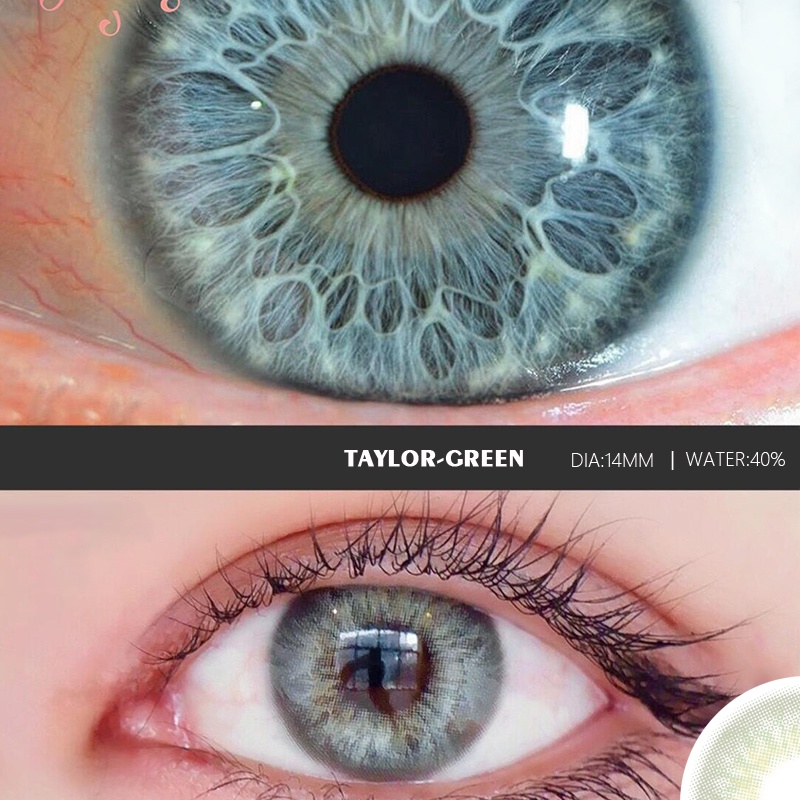 Sepasang Lensa Kontak Berwarna Diameter 14.2MM Softlens Soflen Mata Soflen Soplen Murah Soflen Normal Softlens Hitam