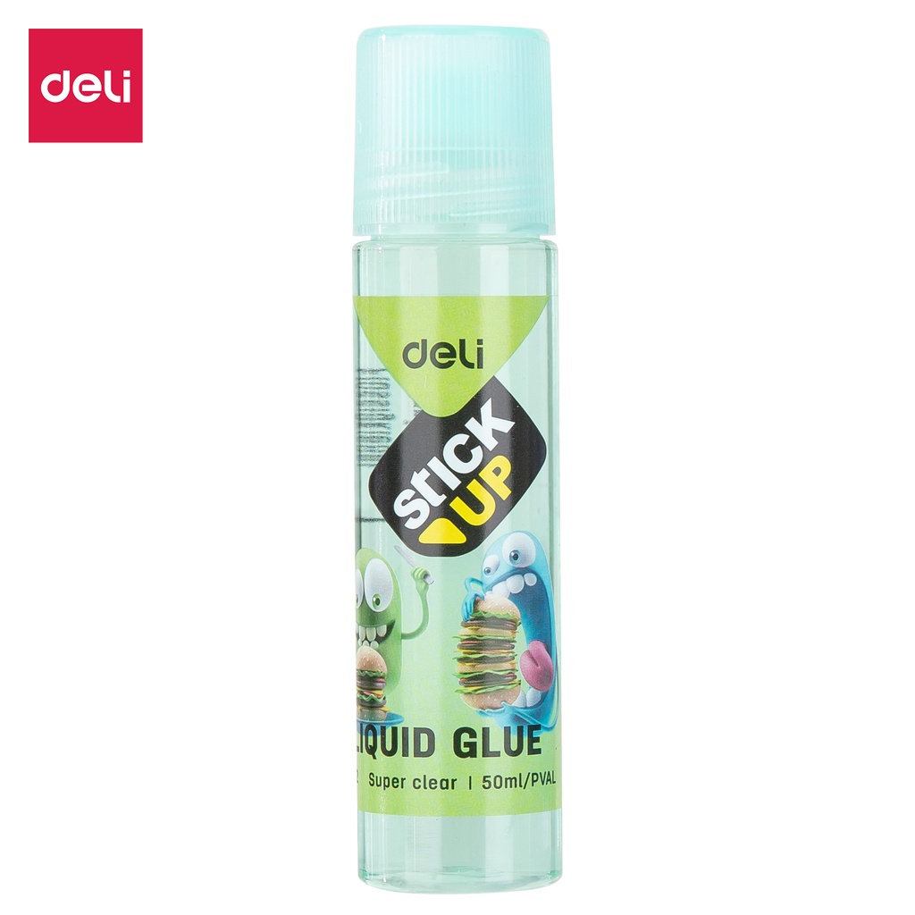 DELI LEM CAIR BENING STICK UP 50ml LIQUID GLUE ANEKA WARNA DAYA REKAT KUAT CEPAT KERING ALAT TULIS KERAJINAN TANGAN SEKOLAH LEM CAIR WARNA WARNIEA21200