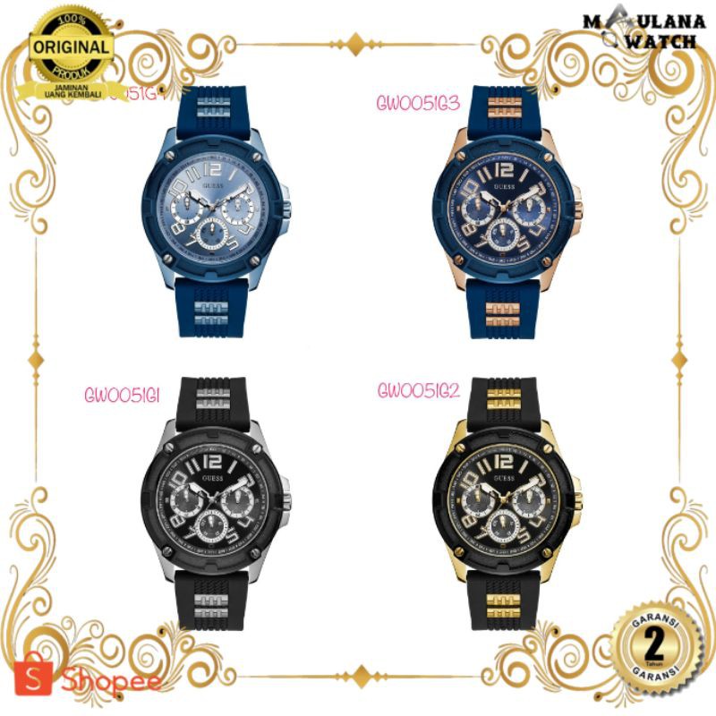 JAM TANGAN PRIA WANITA | RANTAI | KULIT | KARET | MURAH | PRIA GUESS GW0051G3 GW0051G1 GW0051G2 GW00