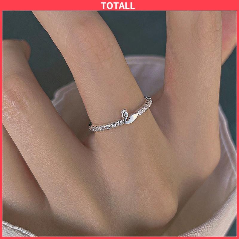 COD Cincin Jari Telunjuk Bentuk Angsa Kecil Model Terbuka Untuk Wanita-Totall