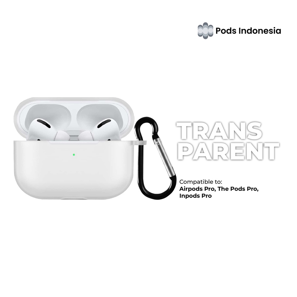 Bundle 2 in 1 Starter Set [The Pods Pro + Free Premium Silicone Soft Case + Free Hook] by Pods Indonesia-Transparant
