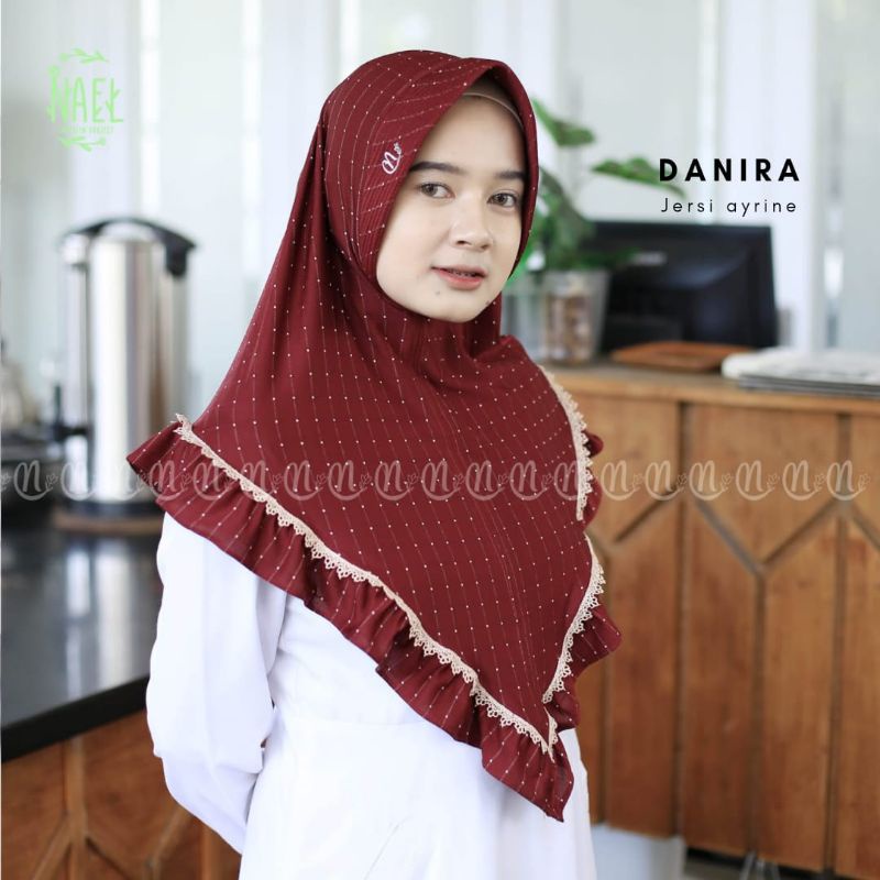 (Ori Nael) DANIRA/MALIKA •jilbab instan jersey ayrine•bergo instan pet renda