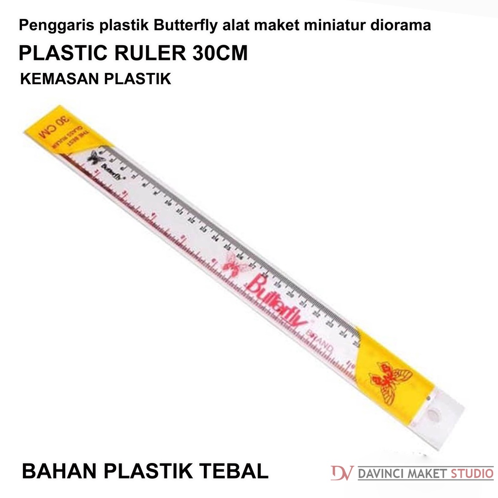

Penggaris Butterfly Plastik Tebal 30cm - Plastic Ruler