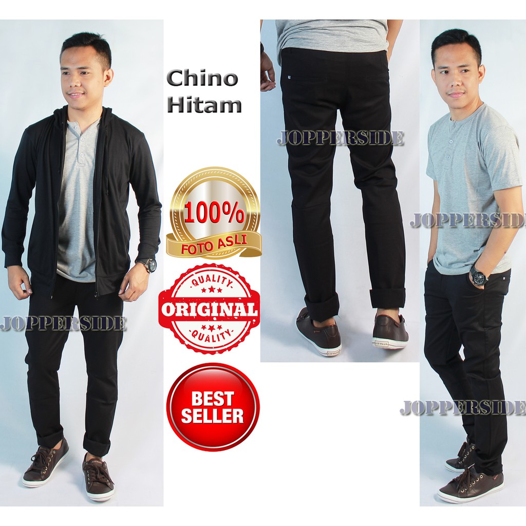 JOPPERSIDE Khusus Celana Panjang Chino Kerja Formal Santai BIG SIZE Jumbo Pria Abu Hitam Moca Krem