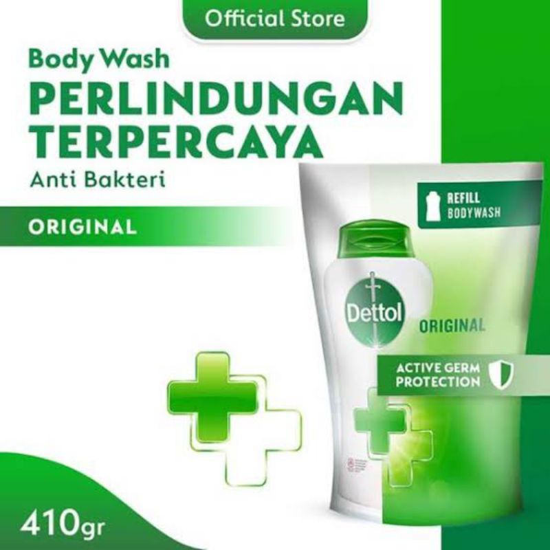 ORIGINAL DETTOL BODY WASH ORIGINAL 410 G / SABUN MANDI CAIR REFILL DETTOL ORIGINAL 410 GR