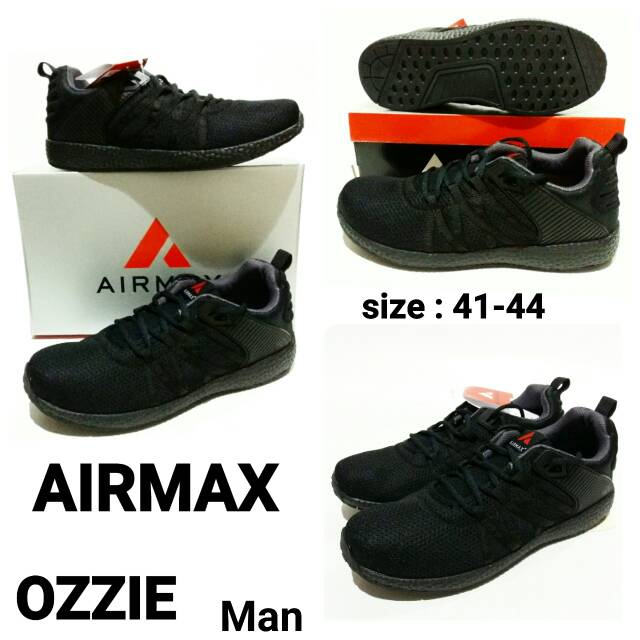 Sepatu sekolah pria Airmax Ozzie man full black murah dan terbaru