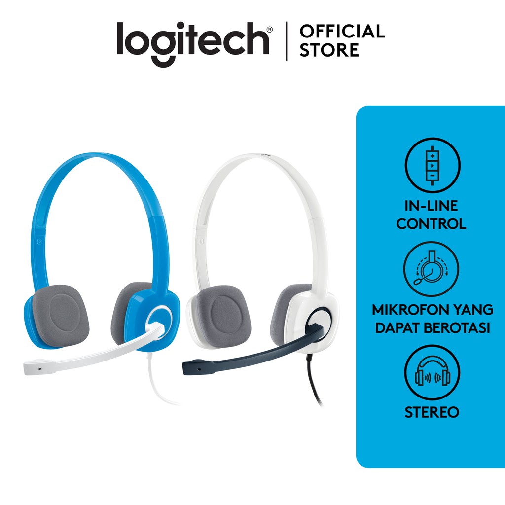 Logitech H150 Stereo Headset dengan Mikrofon Noise-Cancelling dan Dual Plug