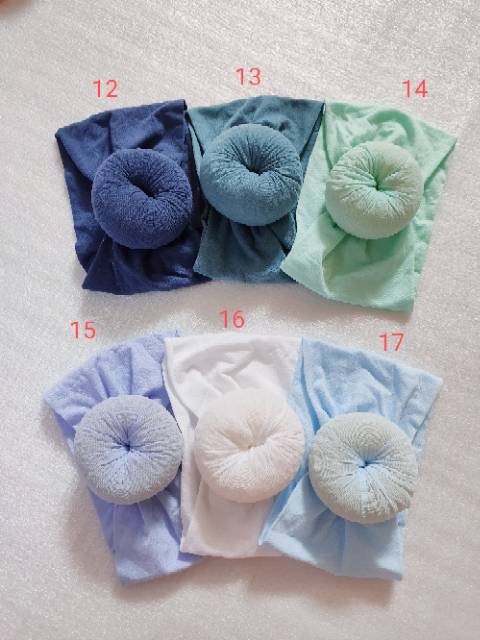 C41 Bandana kain bayi / bandana kain anak import motif donat