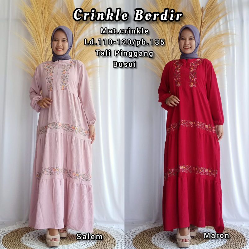 Gamis Crinkle bordir / gamis bordir