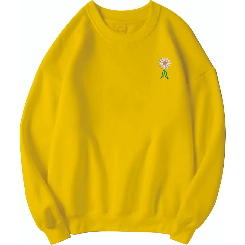 DAISY FLOWER BORDIR SWEATER TEBAL KEKINIAN TERBARU''
