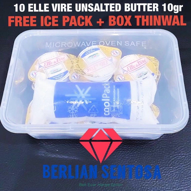 

unsalted butter MPASI elle vire 10gram isi 10 free ice pack dan kotak