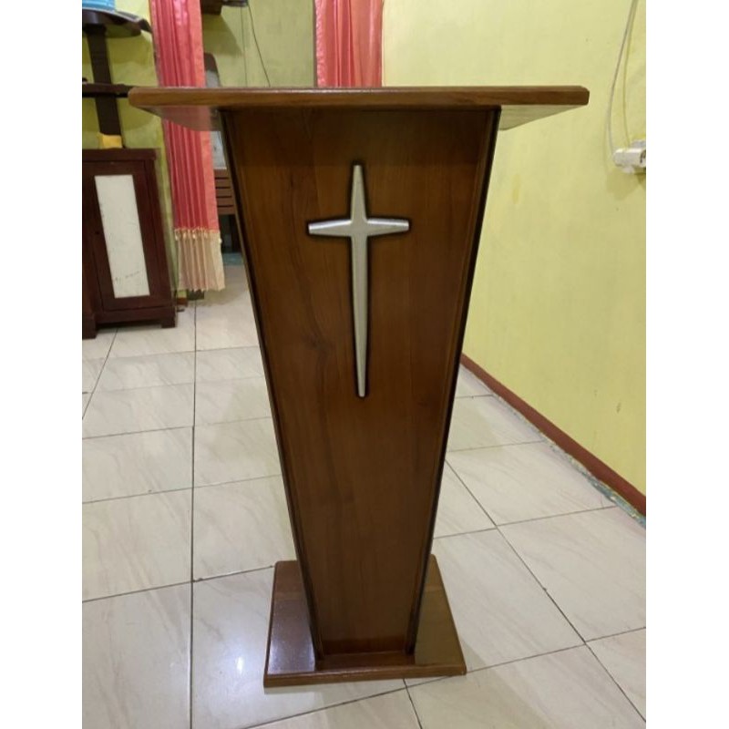 podium pidato jati mimbar podium jati