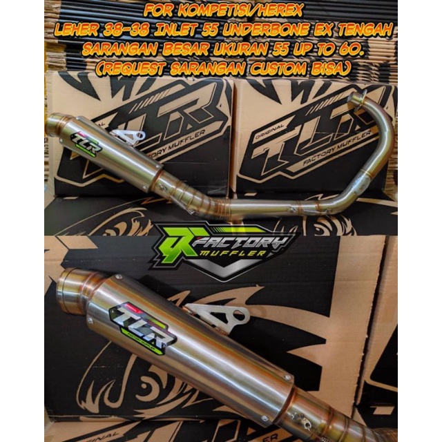Knalpot Kompetisi TLR FACTORY MUFLER Original Spek Kompetisi Balap Drag Bore up Untuk Cb Gl Tiger He