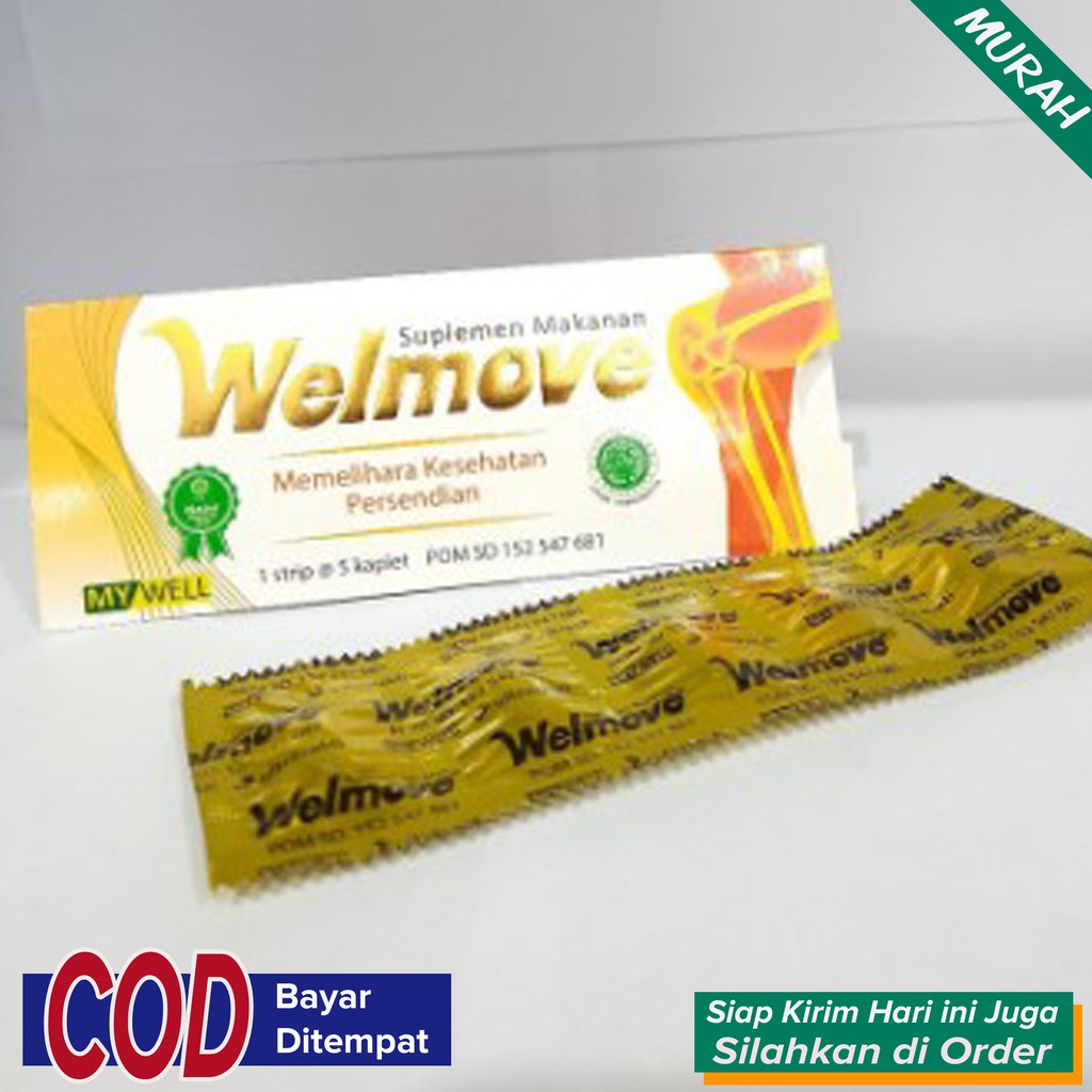 Vitamin Obat Tulang Keropos Osteoporosis Nyeri Sendi Pertulangan AMPUH ~ Welmove strip isi 5 tablet