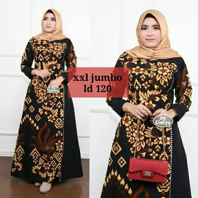 [ Gamis Jumbo ] Terbaru Gamisbatik Sekar Wangi Big Size Ld 120cm Batiksolo Batikmodern Fashionmuslim