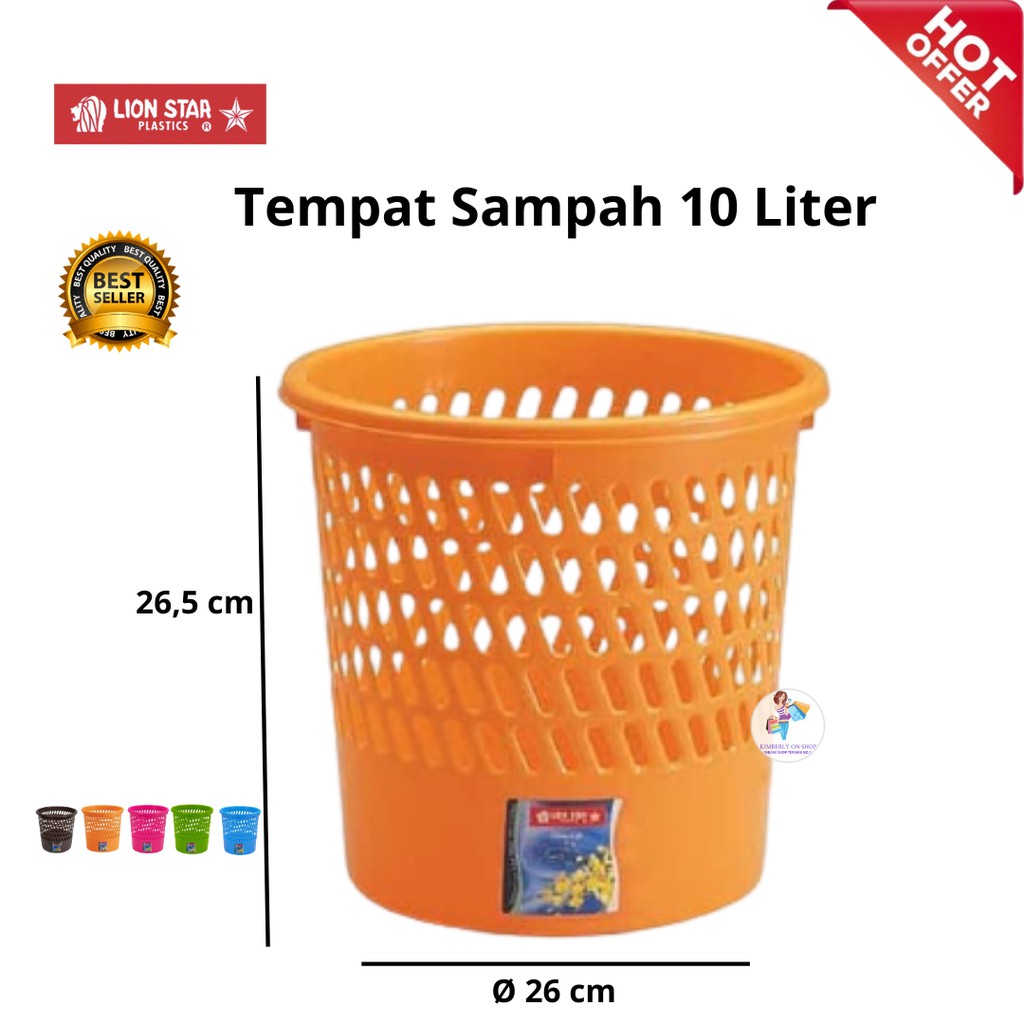 Kimberlyonshop Tempat Sampah C-30 Grill Bin 10 Litres Lion Star