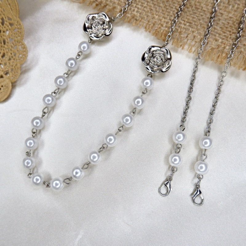 Strap Masker Hijab Mutiara 2in1 Konektor Mawar