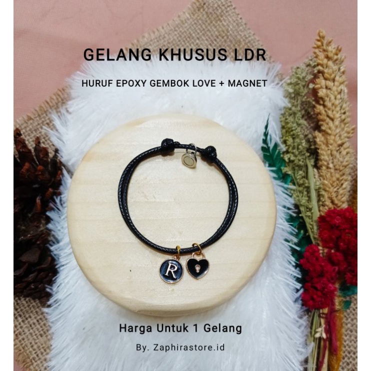 ZaphiraStore | COD - Gelang Couple Epoxy Gembok Kunci Love | Gelang inisial Epoxy Kunci Hati