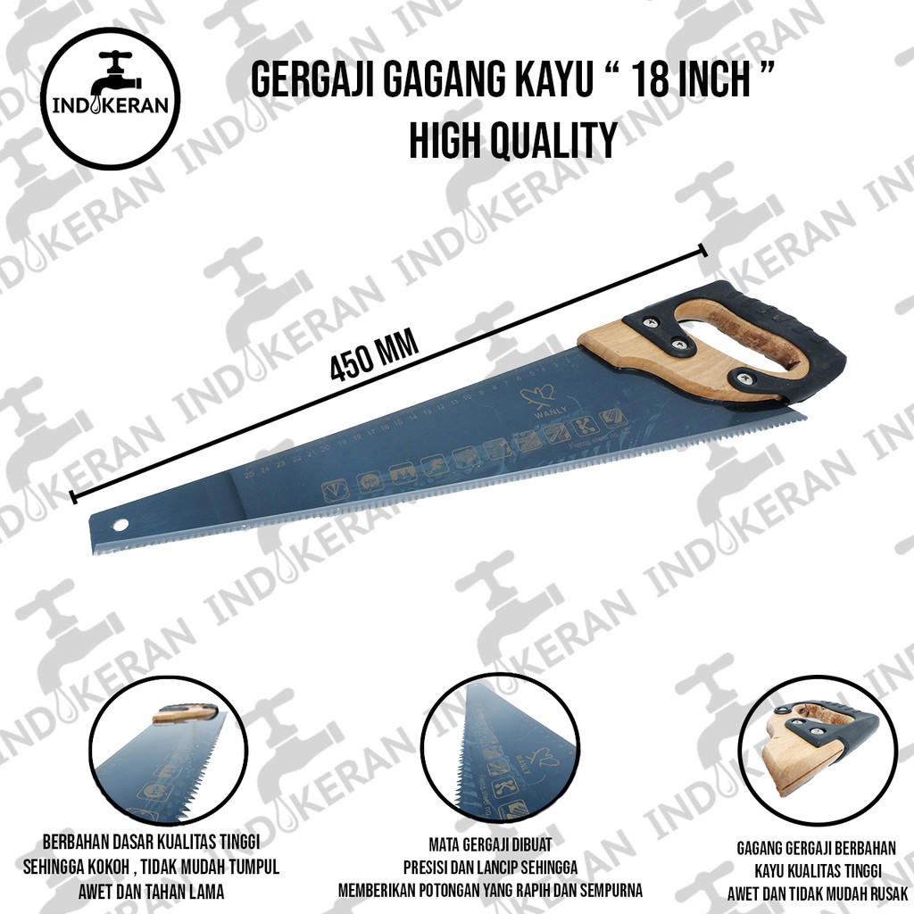 INDOKERAN - Gergaji Kayu - 18 Inch - High Quality