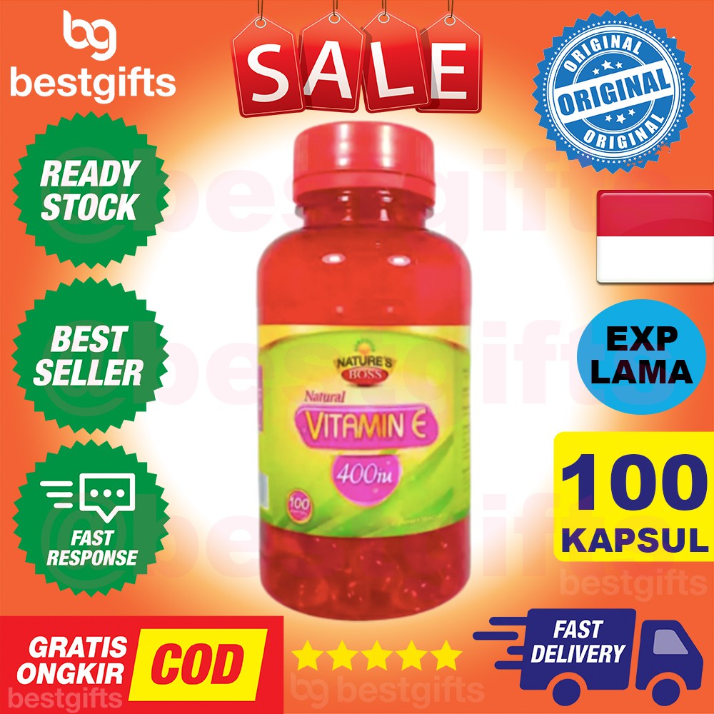 NATURE'S NATURES NATURE BOSS VITAMIN VIT E 400 IU 400IU AWET MUDA IMUN DAYA TAHAN TUBUH 100 KAPSUL