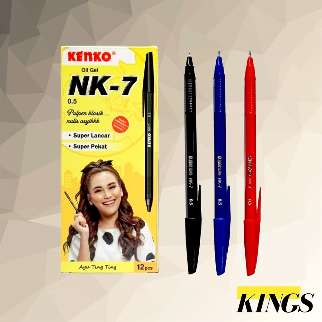 

12 PCS Kenko Oil Gel / Pen / Pena / Bolpen / Pulpen NK-7 0.5 mm