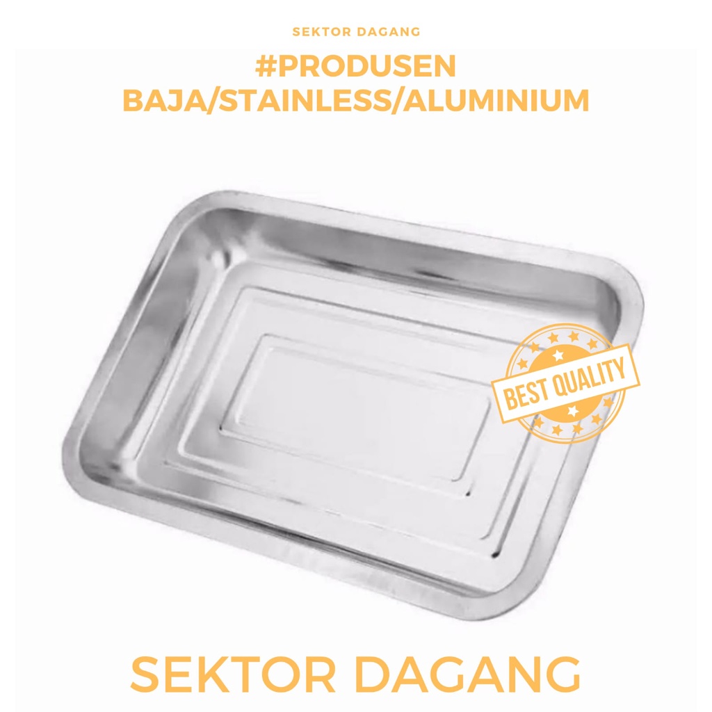 NAMPAN STAINLESS STEEL /BAKI / BAKING TRAY TERSEDIA 4 UKURAN / NAMPAN PRASMANAN / NAMPAHAN NIKAHAN