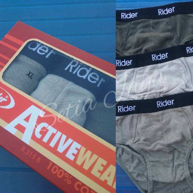 rLd R 315 B,  CELANA DALAM PRIA RIDER  ACTIVEWEAR ISI 3 PCS