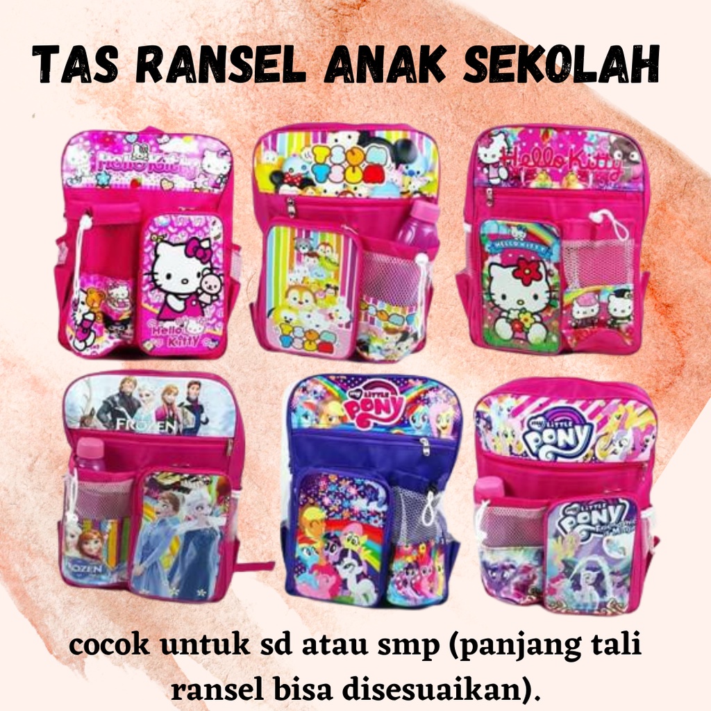 TAS RANSEL ANAK SEKOLAH SD UKURAN BESAR TAS PUNGGUNG RANSEL TERBAIK GRATIS BOTOL