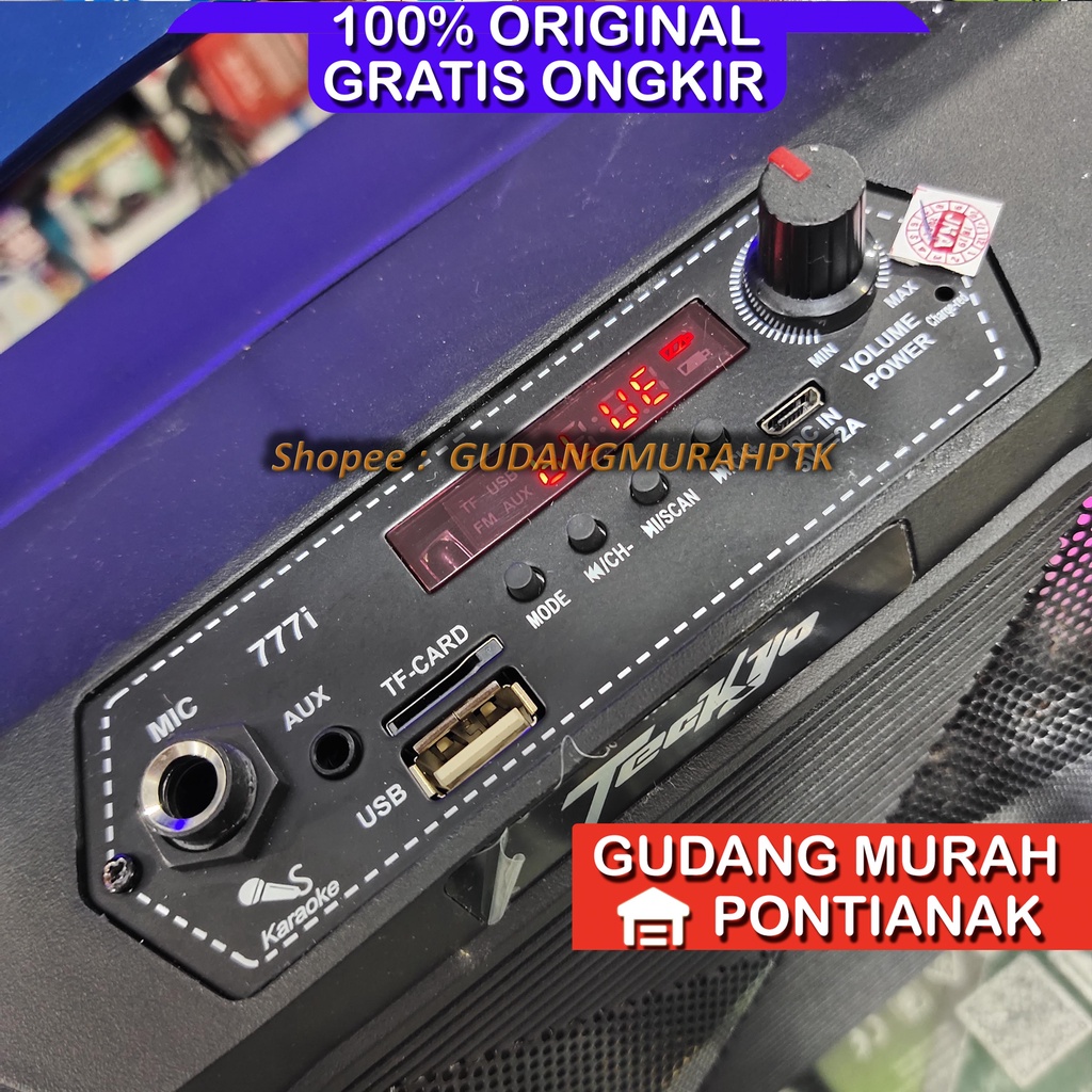 Salon Bluethoot Produk dari GMC Speaker Tekyo 777i tersedia Socket Mic Portable Superbass Product by gmc