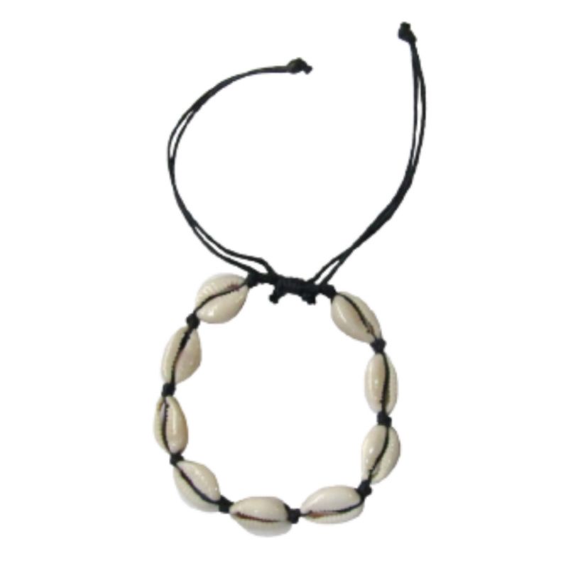 GELANG KERANG/GELANG KERANG LAUT/KERAJINAN KERANG/GELANG UNIK/SUPPLIER GELANG/SEASHELL BRACELET/CLAM-Hitam