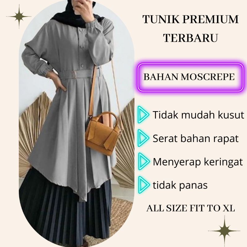 Tunik Amanda - Terbaru 2022 - Tunik Remaja Dewasa - Wanita Murah Polos Kekinian