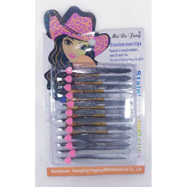 Pinset stenlis 12 PCS polos mika