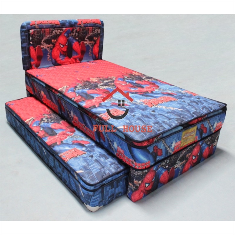 kasur sorong springbed 2in1 spiderman diamond by bella springbed termurah