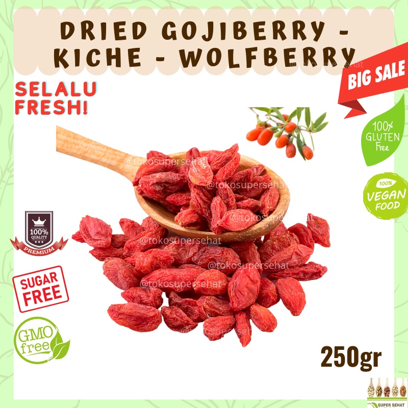 

GOJI BERRY DRIED ORGANIC 250GR / Wolfberry dried / KICHE - WOLF BERRY / GOJIBERRY 250GR