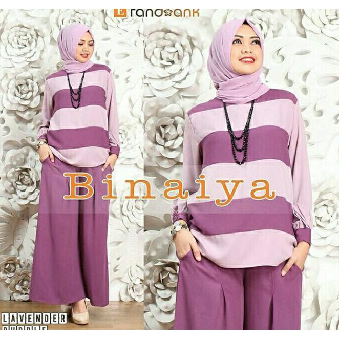 Gamis / Baju / Pakaian Wanita Muslim Binaiya syari set 3in1 /Fashion Muslim Wanita