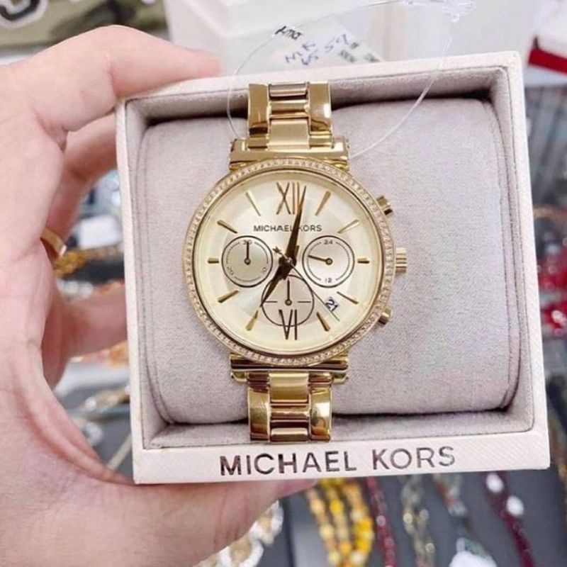 JAM TANGAN RANTAI CEWEK TERMURAH✅MK Michael Kors type 6559 Stainless steel,ORI BM, Cronograph, Stopw
