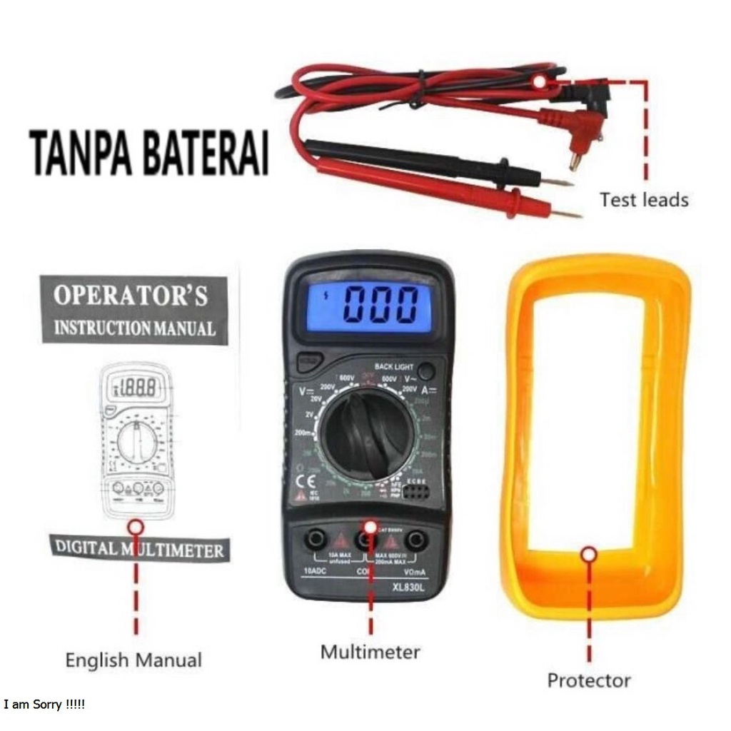MULTITESTER DIGITAL MINI JUNEJOUR XL830L ORIGINAL AVOMETER DIGITAL