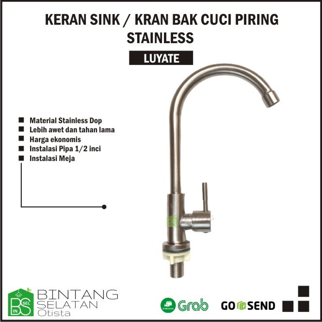 KRAN DAPUR SINK KERAN kran BAK CUCI PIRING STAINLESS PRAKTIS EKONOMIS