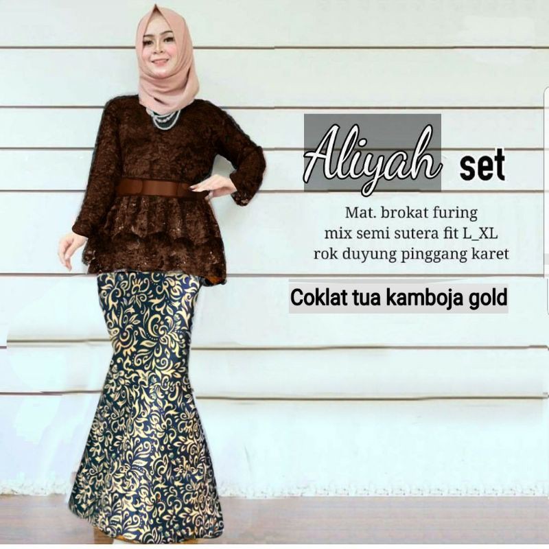 Set kebaya duyung Aliyah baju brukat rok batik setelan kebaya