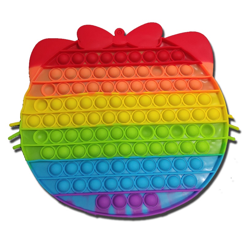 Pop it fidget toy Ukuran Super Jumbo push pop it rainbow mainan edukasi stress release-HK Kepala pastel 30c