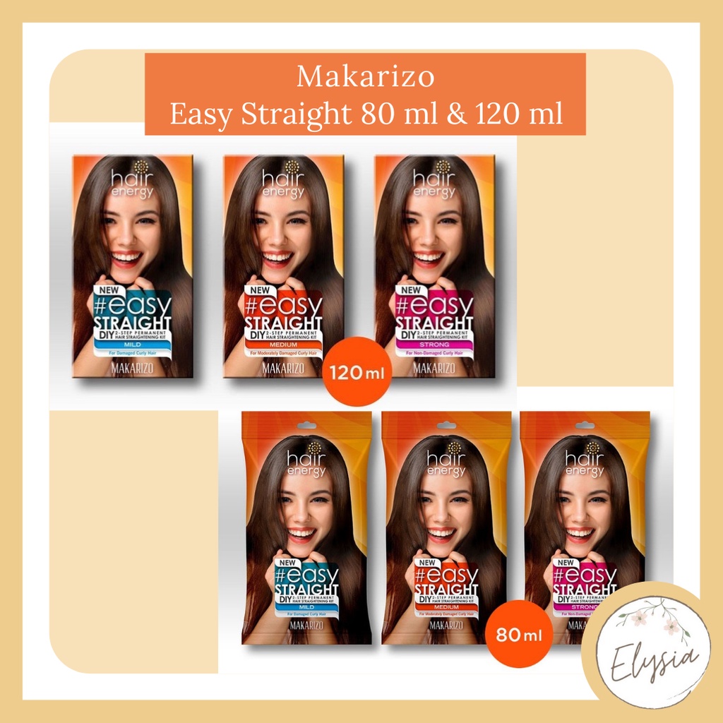 MAKARIZO Hair Energy Easy Straight | Pelurus Rambut EasyStraight | Mild Medium Strong 80ml 120ml