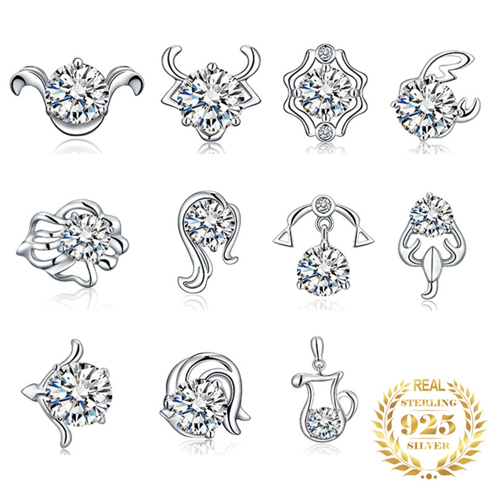 925 anting perak sterling anting-anting wanita dengan perhiasan fashion berlian